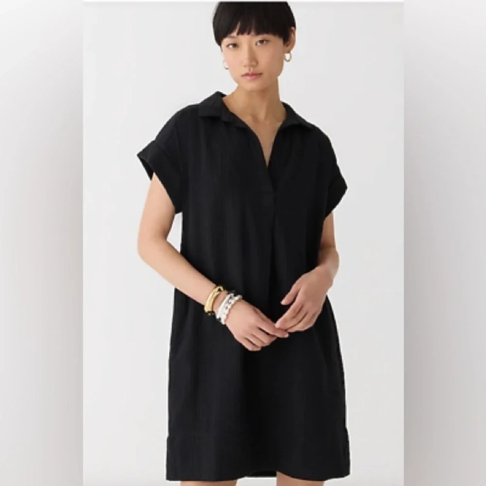 J. Crew V-Neck Shirtdress in Soft Gauze - Picture 1 of 8